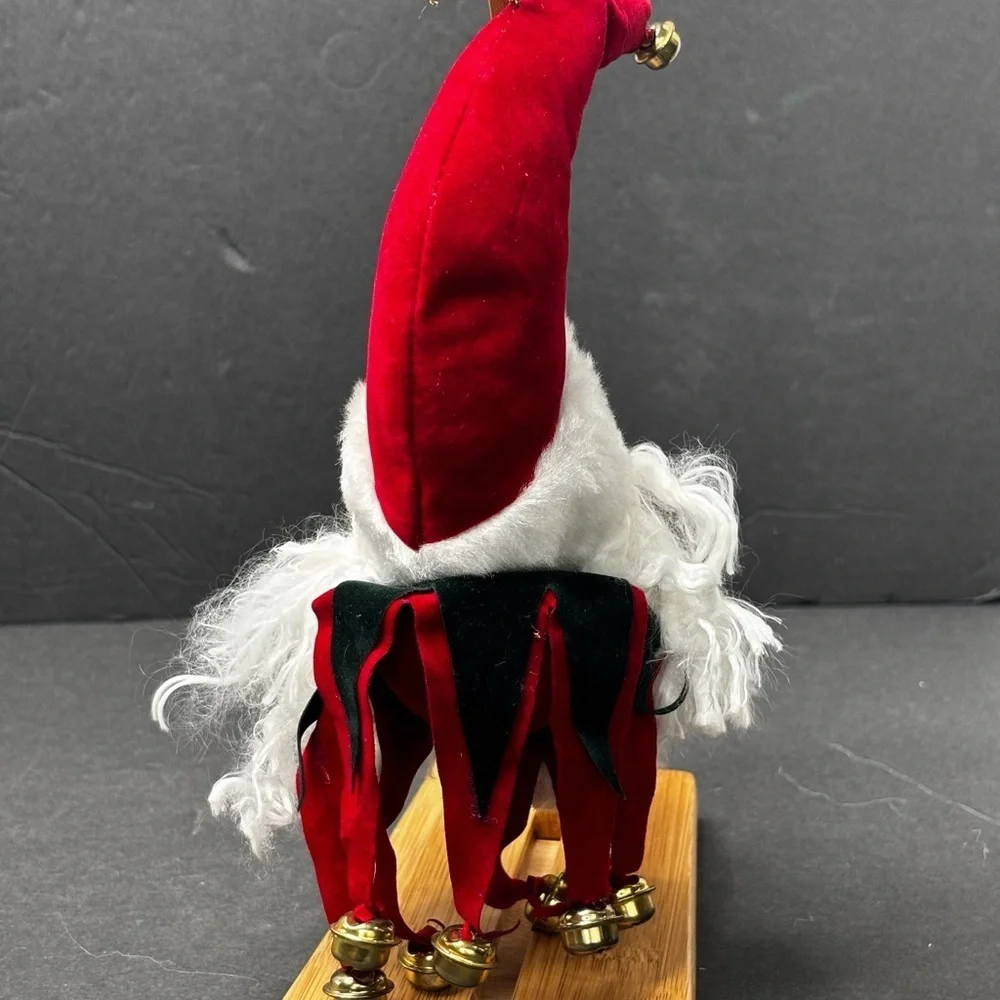 Vintage Rubber Face Santa Claus Head Ornament With Jingle Bells